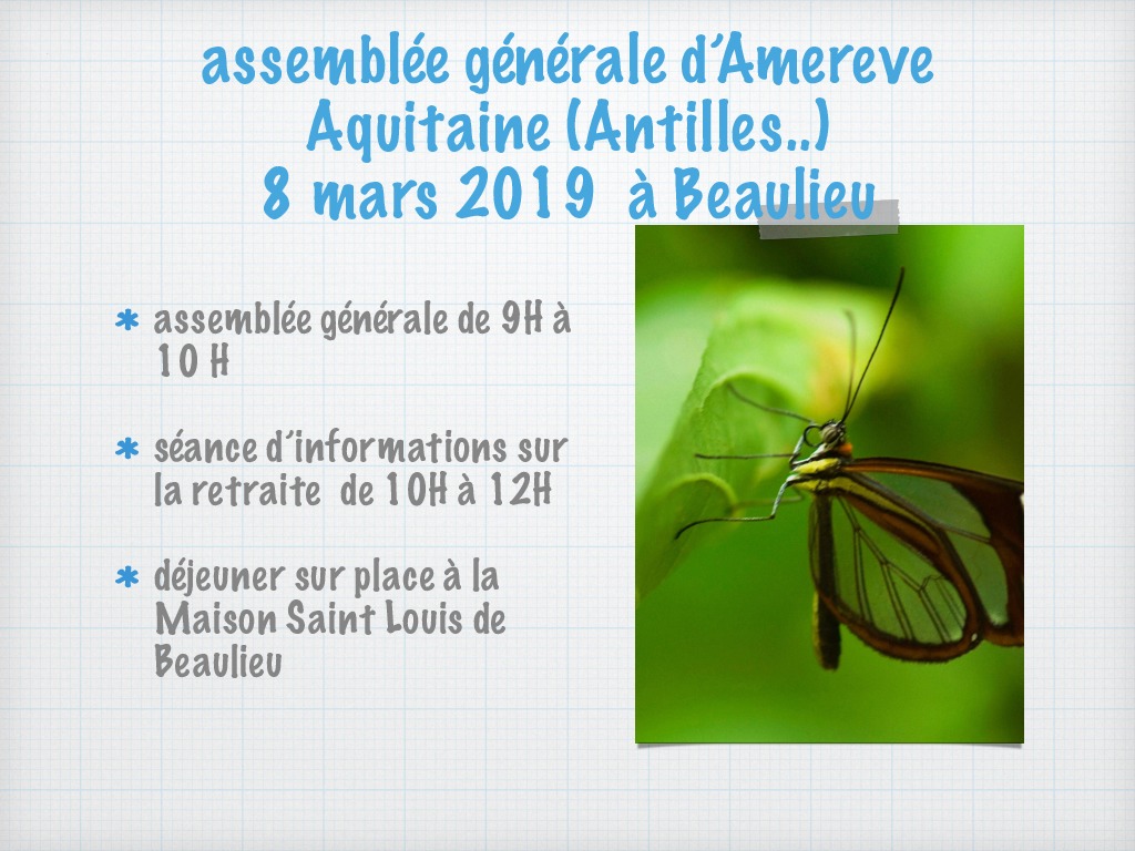ASSEMBLEE GENERALE AMEREVE AQUITAINE 8/3/2019